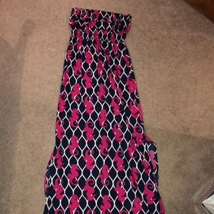 seahorse print maxi dress